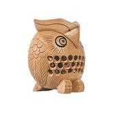 Handcrafted Wooden Owl Statue